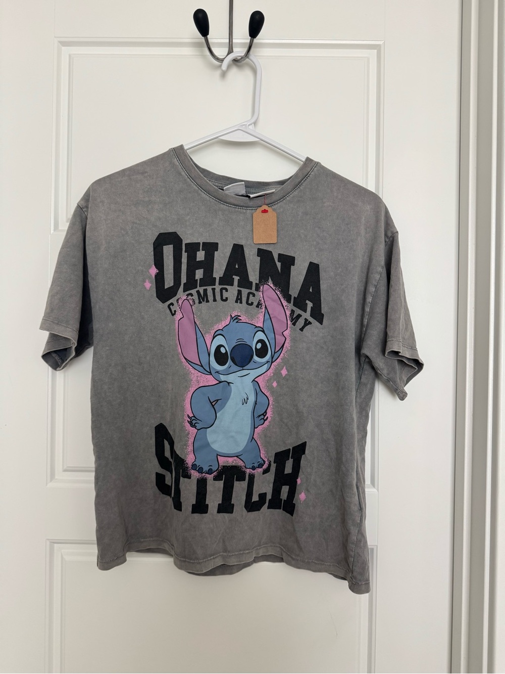 Zara Ohana Lilo & Stitch Graphic Tee - Gray Girls 11/12